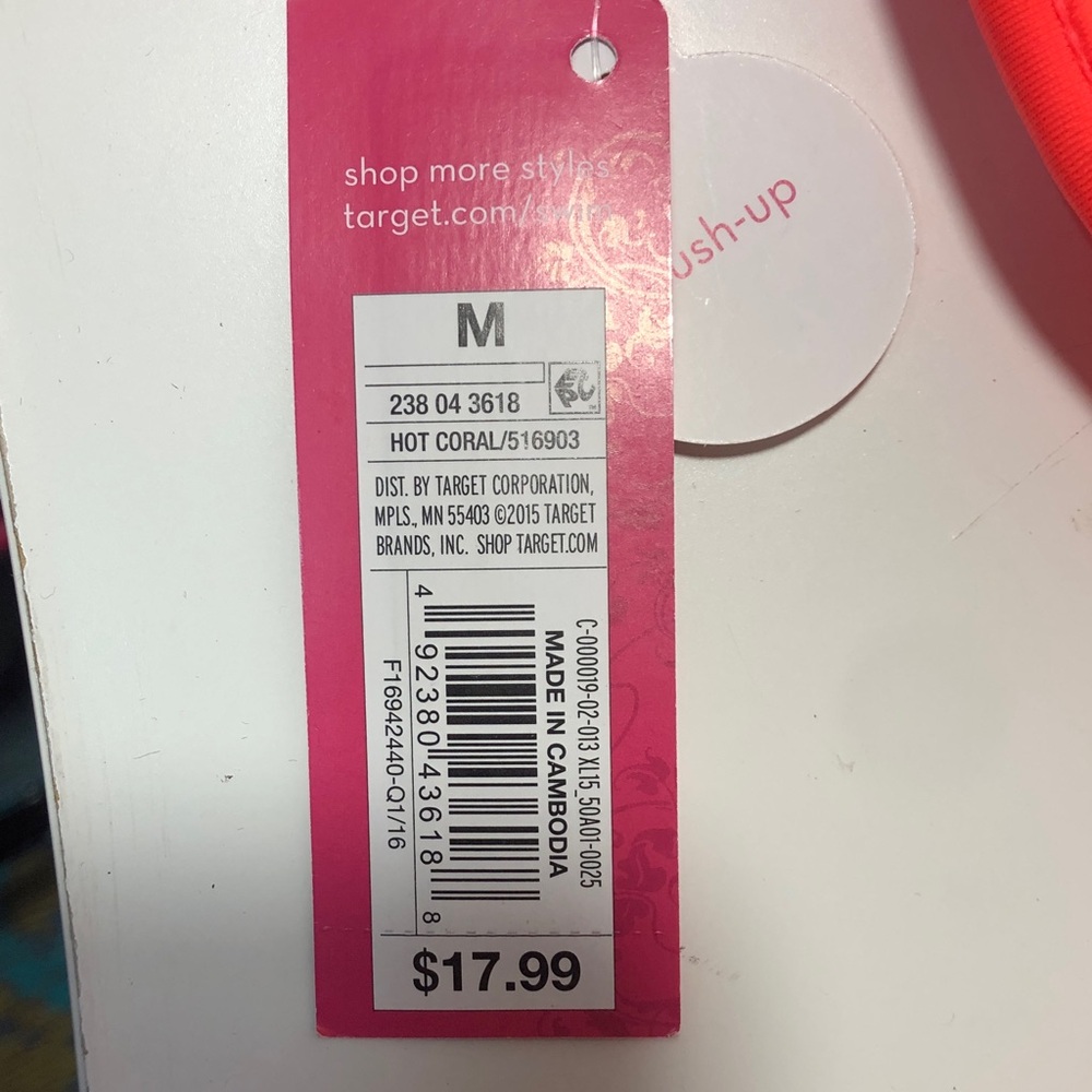 NWT Xhilaration Neon Orange Bikini Swimsuit Set, Size Medium - Picture 12 of 12